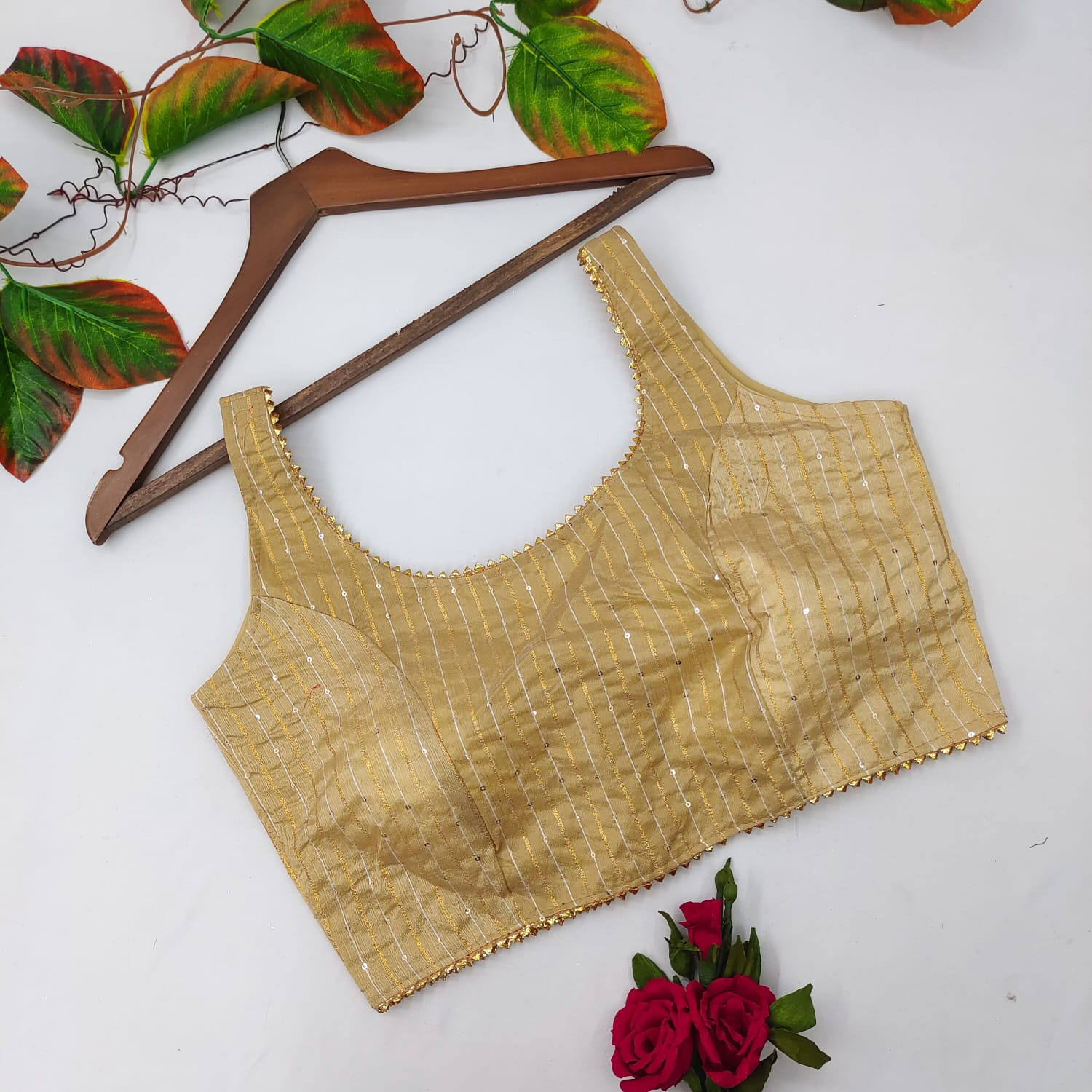 Bollywood Fancy Party Wear Gota Lining Design Blouse Collection